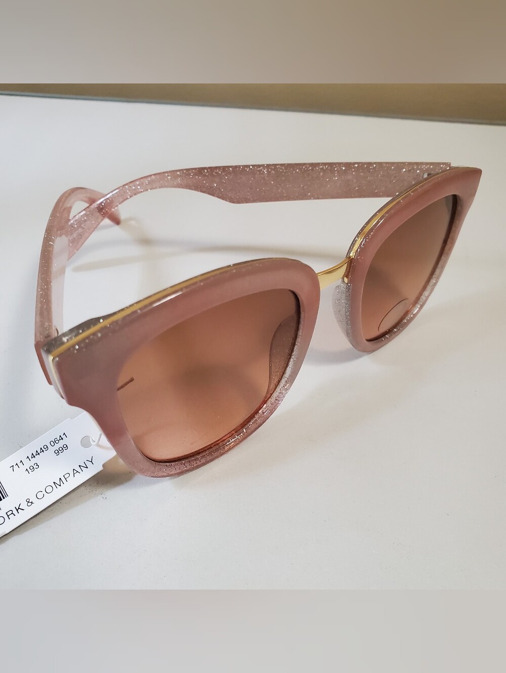 New York & Co Pink Glitter Cat-Eye Sunglasses - Fashionable NWT